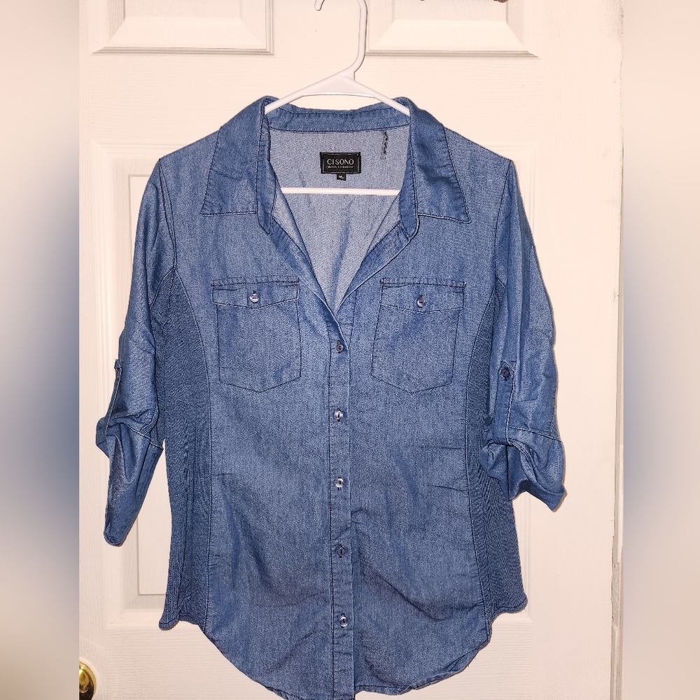 Denim button down XL